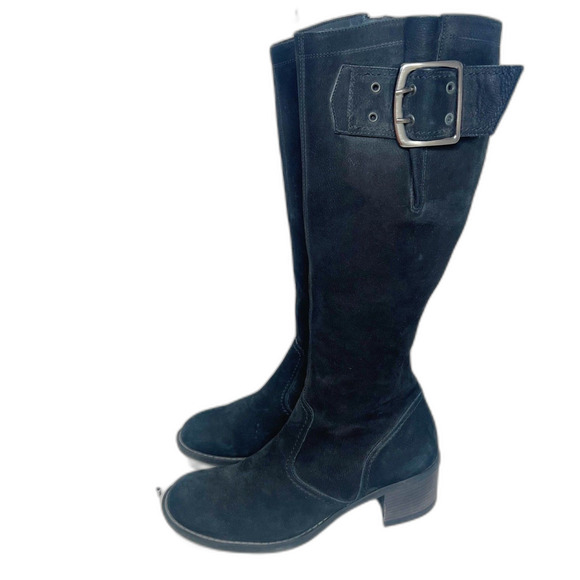 Paul Green Kendra Tall Riding Boots Black Suede Nuback Women's Size 5.5 UK 8 US - Picture 6 of 8